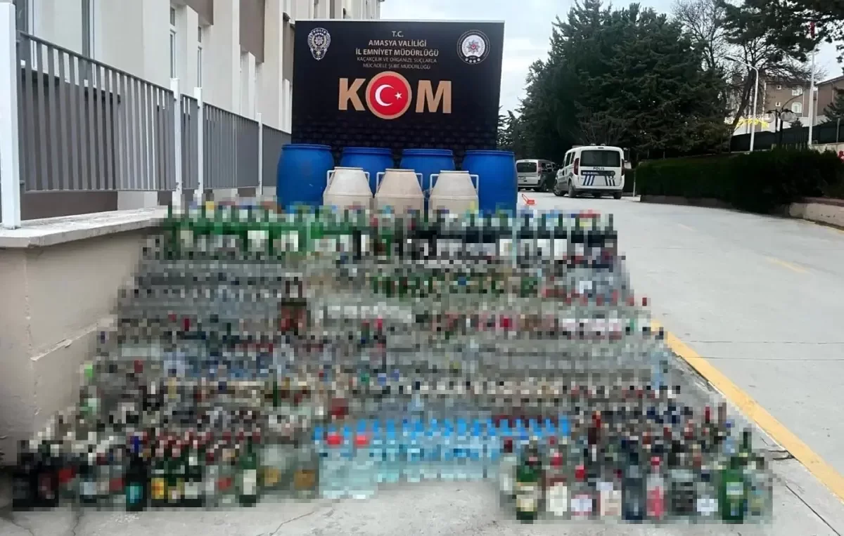 Merzifon'da Kaçak Alkol Operasyonu